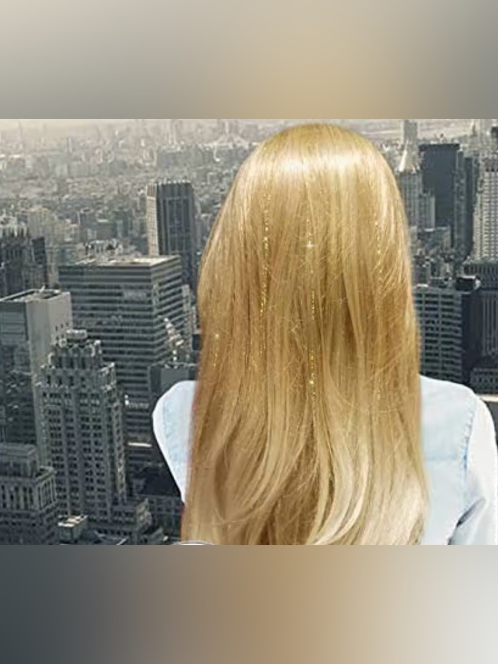 Gold Hair Tinsel Extensions - Subtle Shimmer, 90 Strands